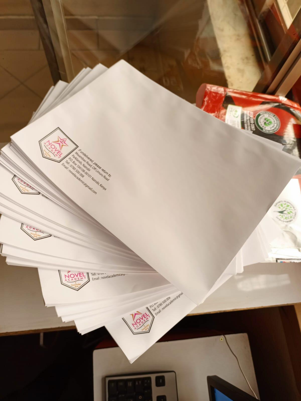 Custom envelope printing in Nairobi Kenya | Tradecraft Printers