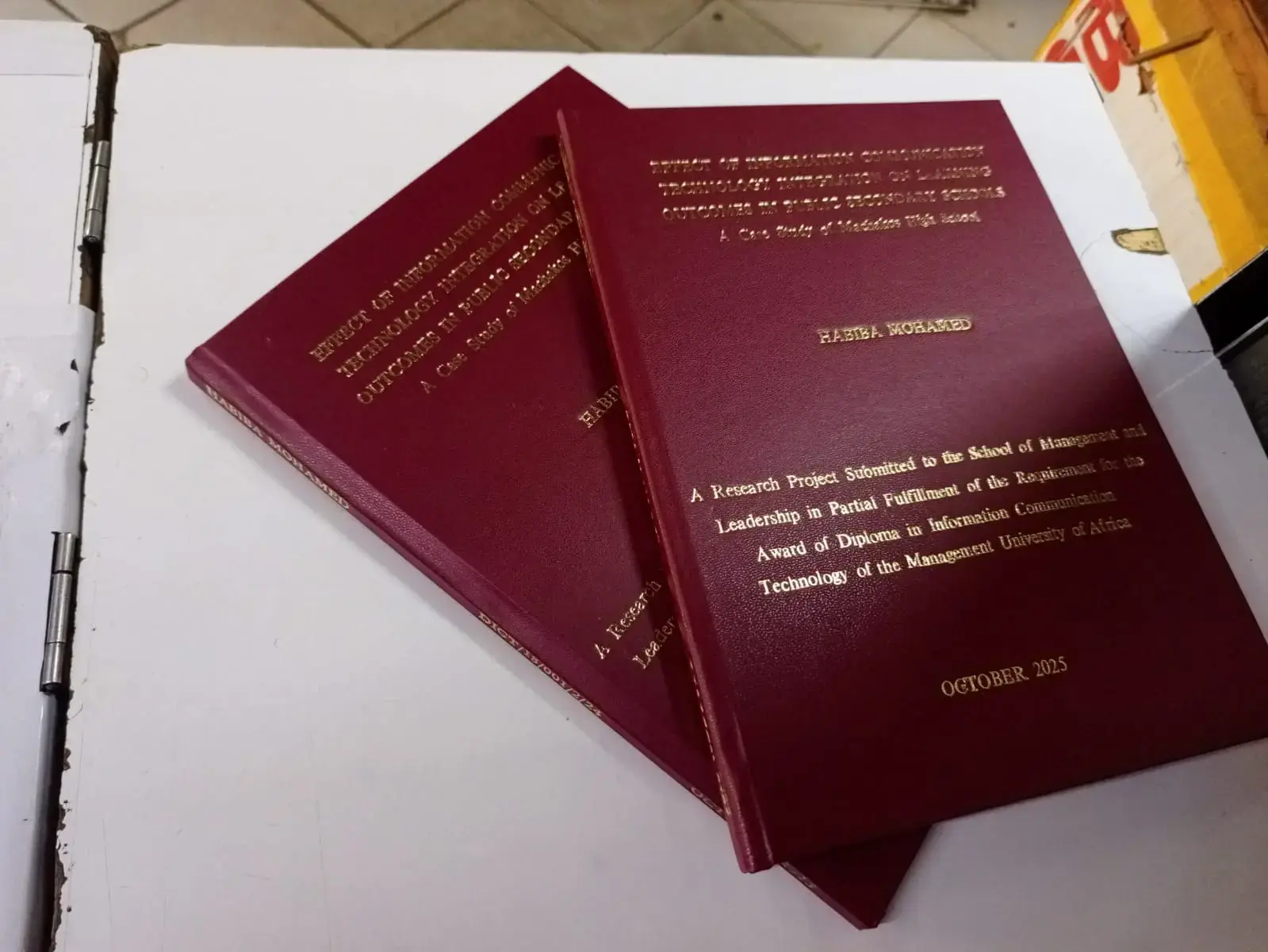 Hardcover Binding in Nairobi | Thesis & Book Binding | Tradecraft Printers